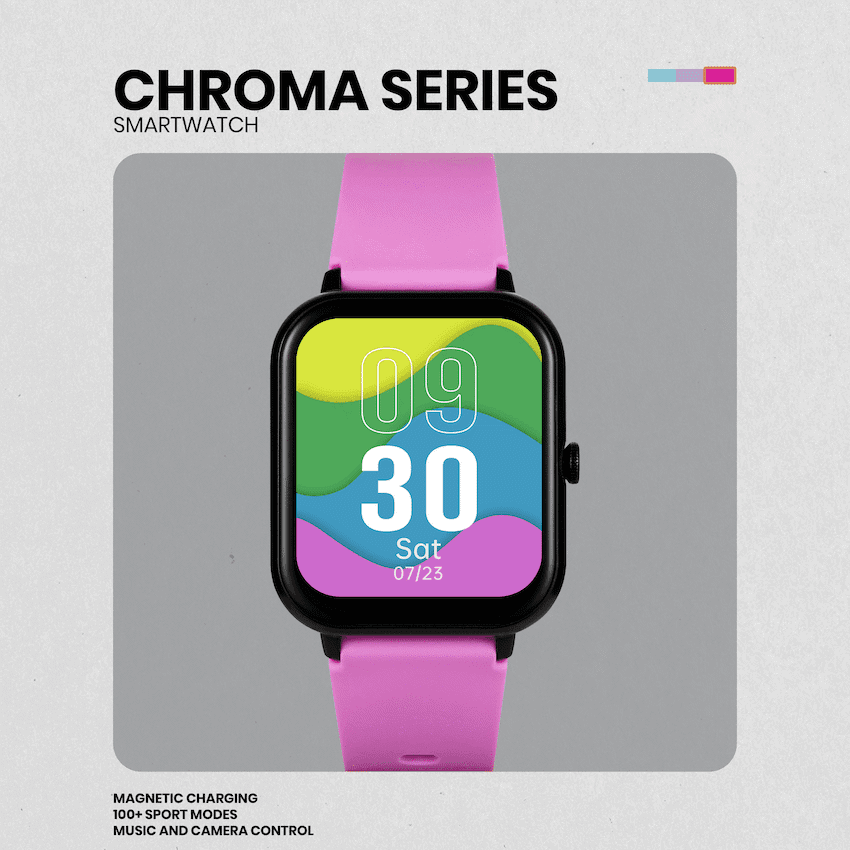 Volkano Chroma Series Smartwatch with Black Strap 11