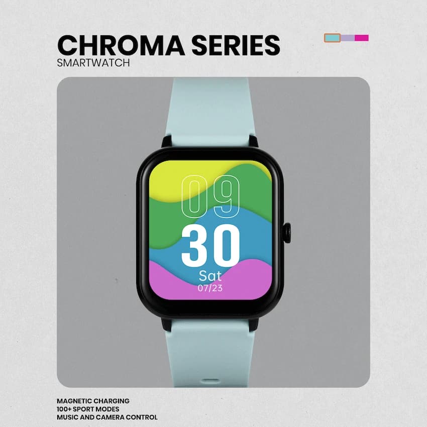 Volkano Chroma Series Smartwatch with Black Strap 35