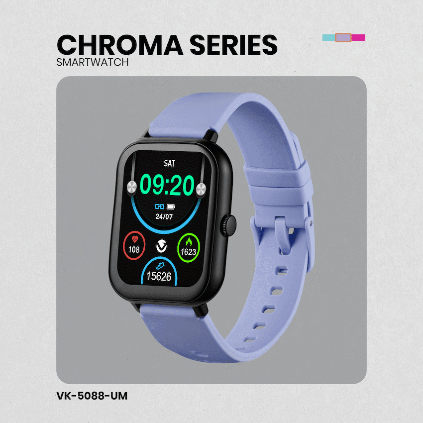 Volkano Chroma Series Smartwatch with Black Strap 51