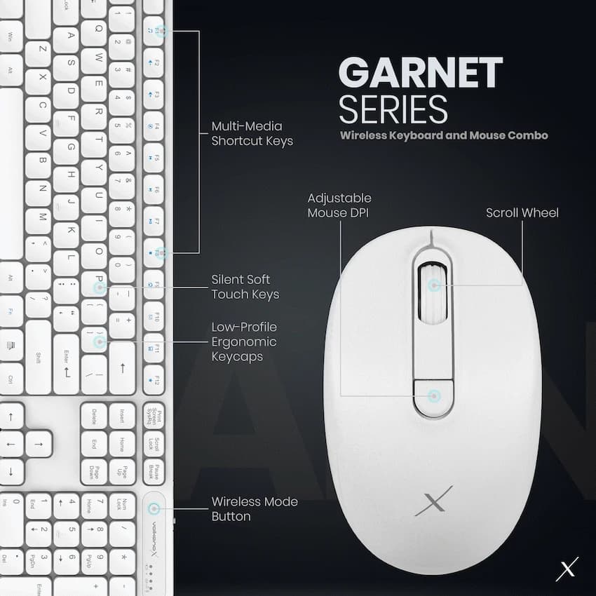 VolkanoX Garnet Bluetooth Wireless Keyboard and Mouse Combo 19
