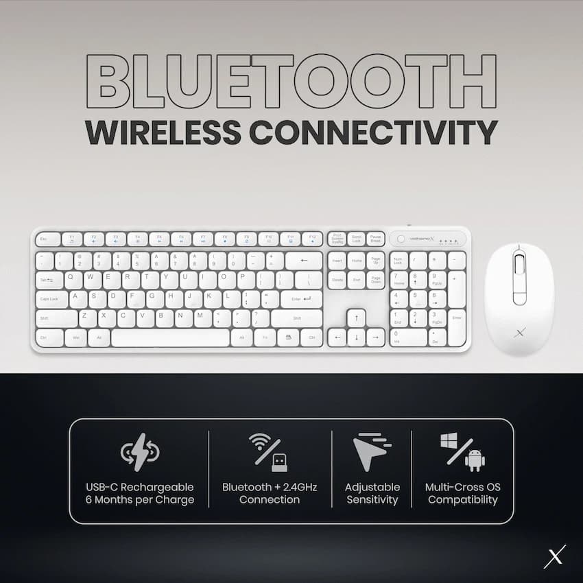 VolkanoX Garnet Bluetooth Wireless Keyboard and Mouse Combo 18