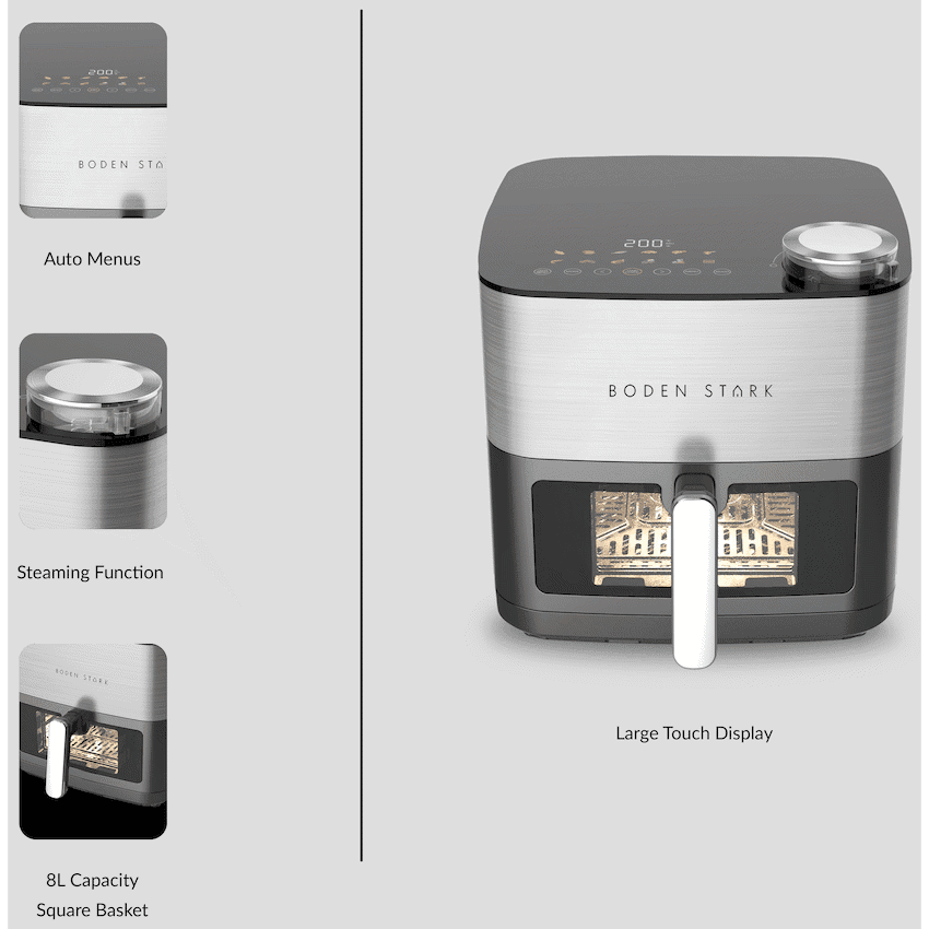 Boden Stark 8l Dual Element Air Fryer with Steaming Function 11