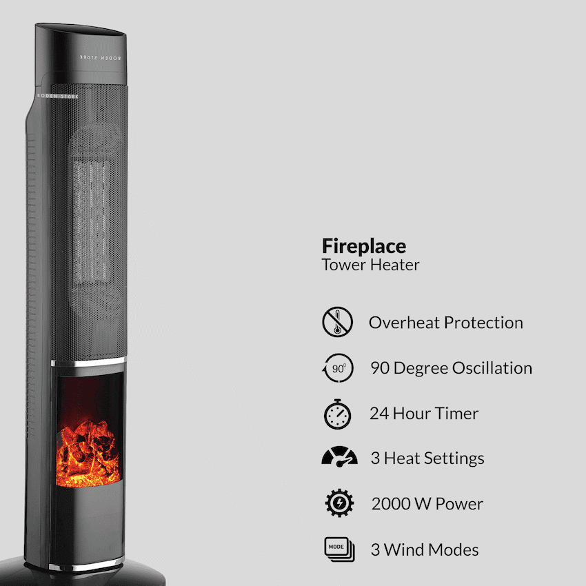 Boden Stark Fireplace Tower Heater 3