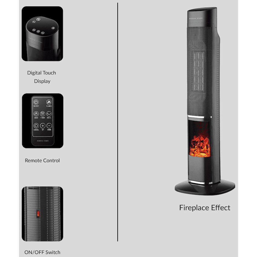 Boden Stark Fireplace Tower Heater 4