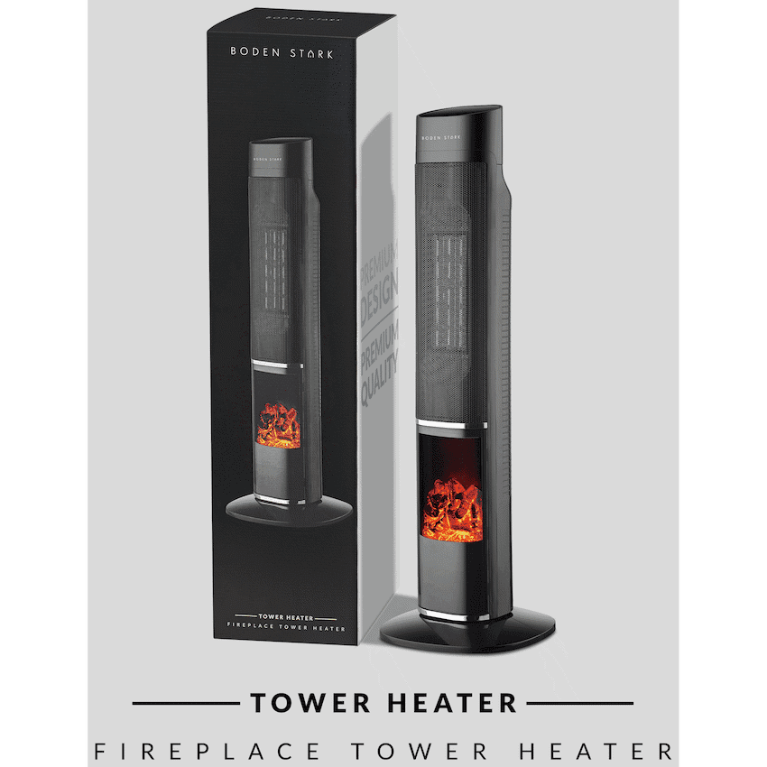 Boden Stark Fireplace Tower Heater 6