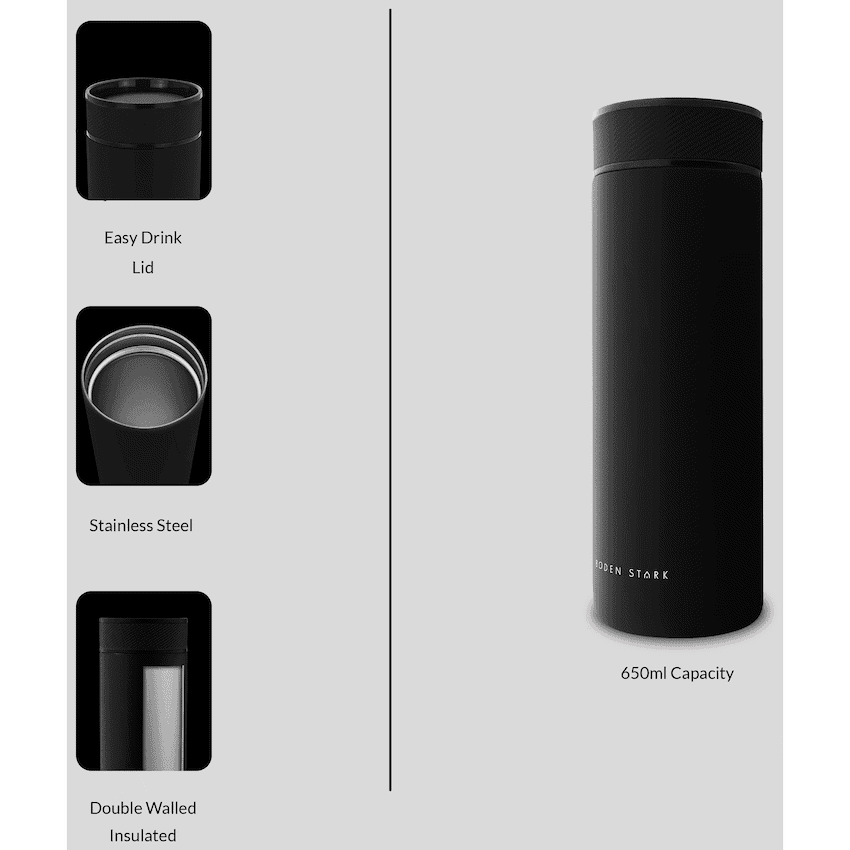 Boden Stark 650ml Travel Flask - Black 3