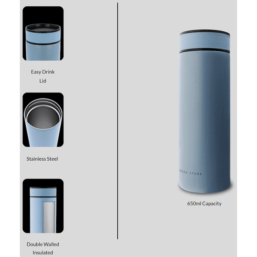 Boden Stark 650ml Double-Walled Flask - Blue 3