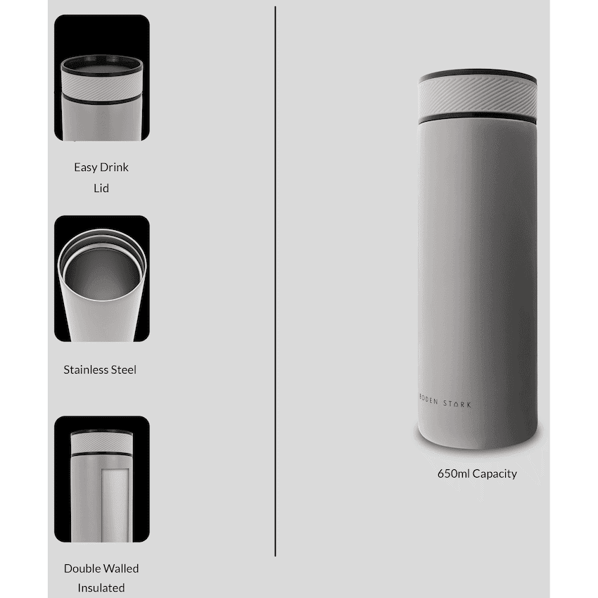 Boden Stark 650ml Double-Walled Flask - Grey 3