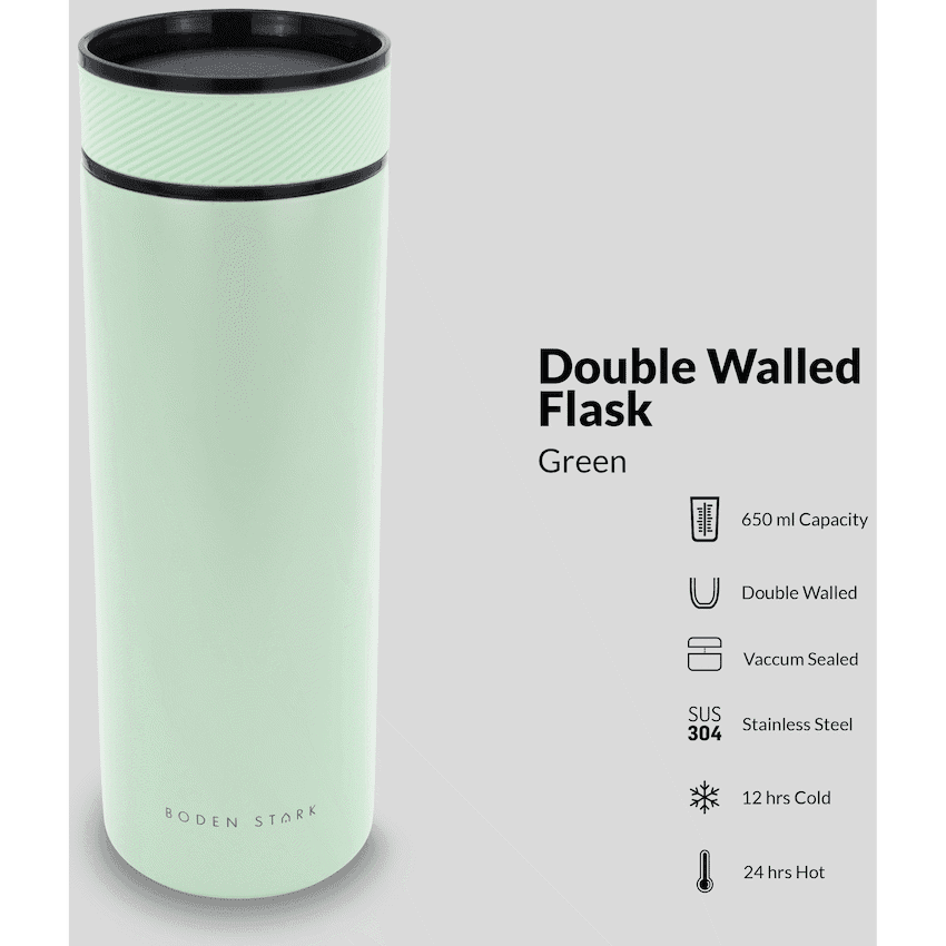 Boden Stark 650ml Travel Flask - Green 3