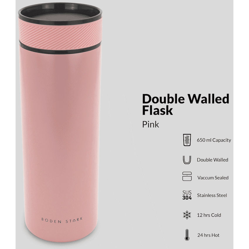 Boden Stark 650ml Flask - Pink 5