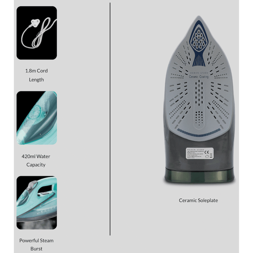 Boden Stark 2800w OneTemp Steam Iron 3