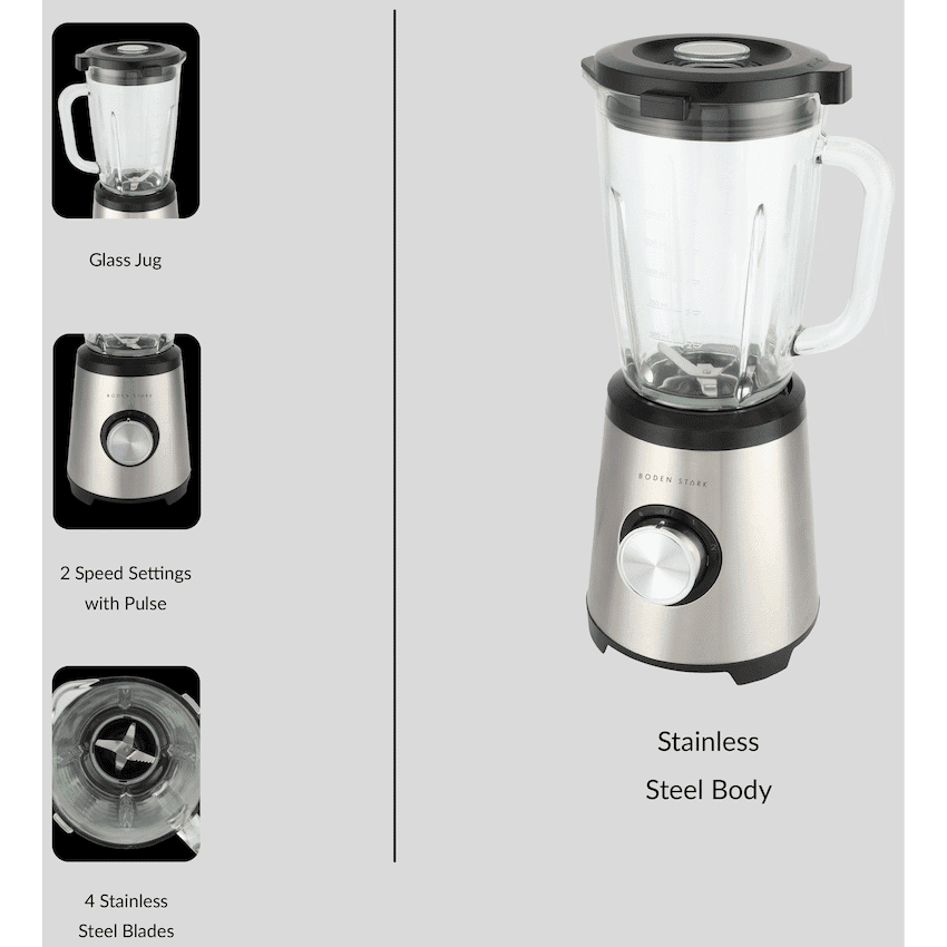 Boden Stark 1000w Glass Jug Blender 6