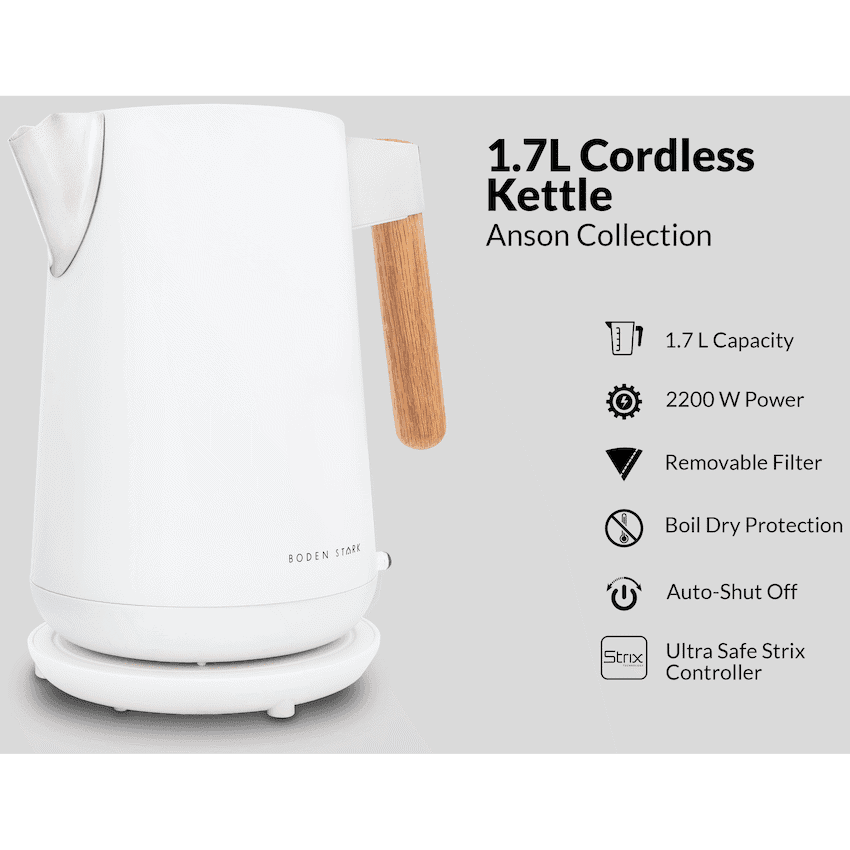 Boden Stark Anson Collection 1.7l 2000w SS Kettle - White 2