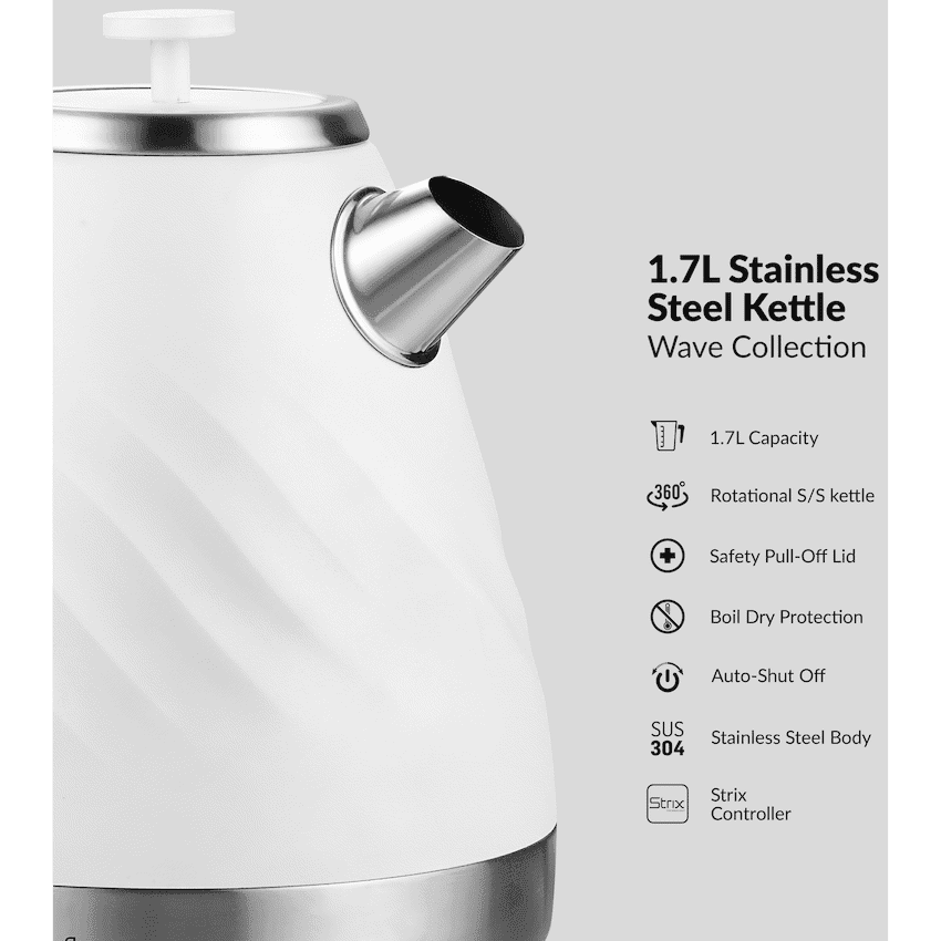 Boden Stark 1.7l Stainless Steel Kettle - White 4