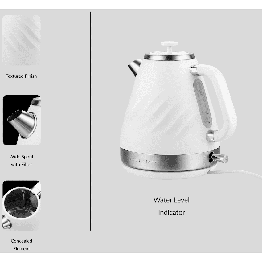 Boden Stark 1.7l Stainless Steel Kettle - White 5