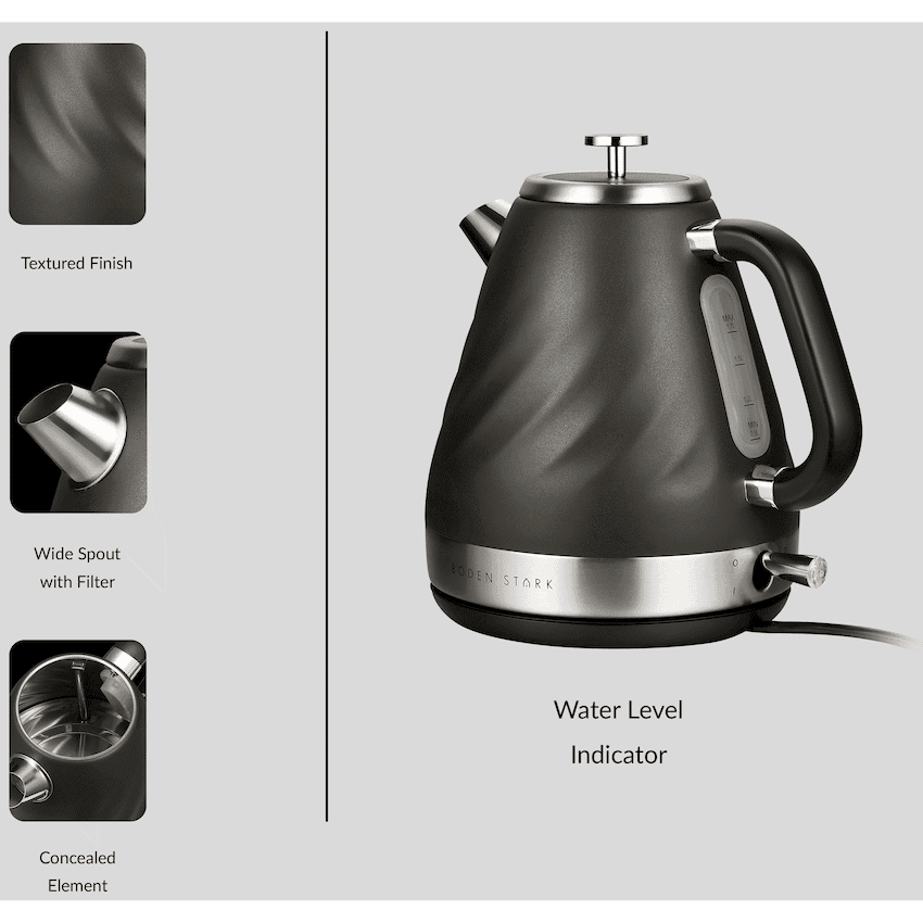 Boden Stark 1.7l Stainless Steel Kettle - Charcoal 5