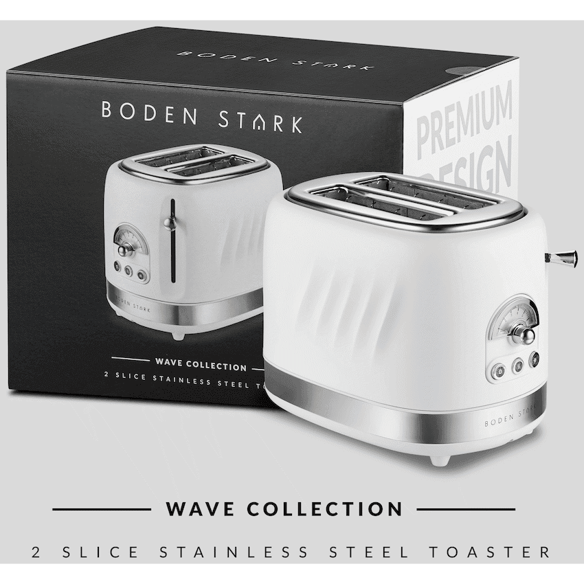 Boden Stark 2-Slice Stainless Steel Toaster - White 3