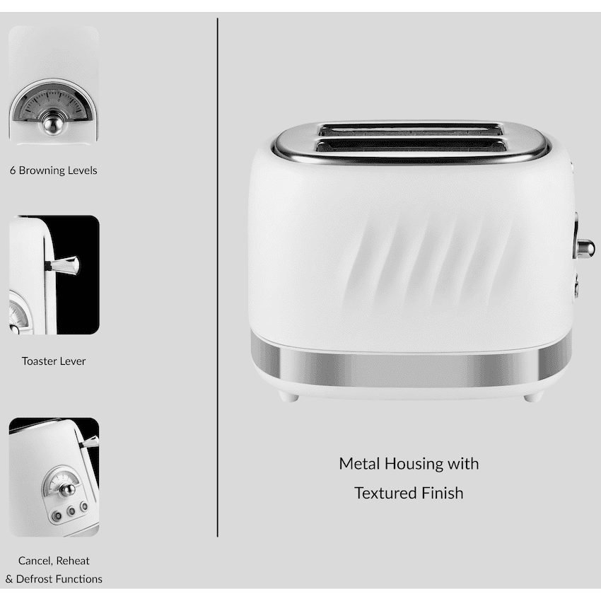 Boden Stark 2-Slice Stainless Steel Toaster - White 5