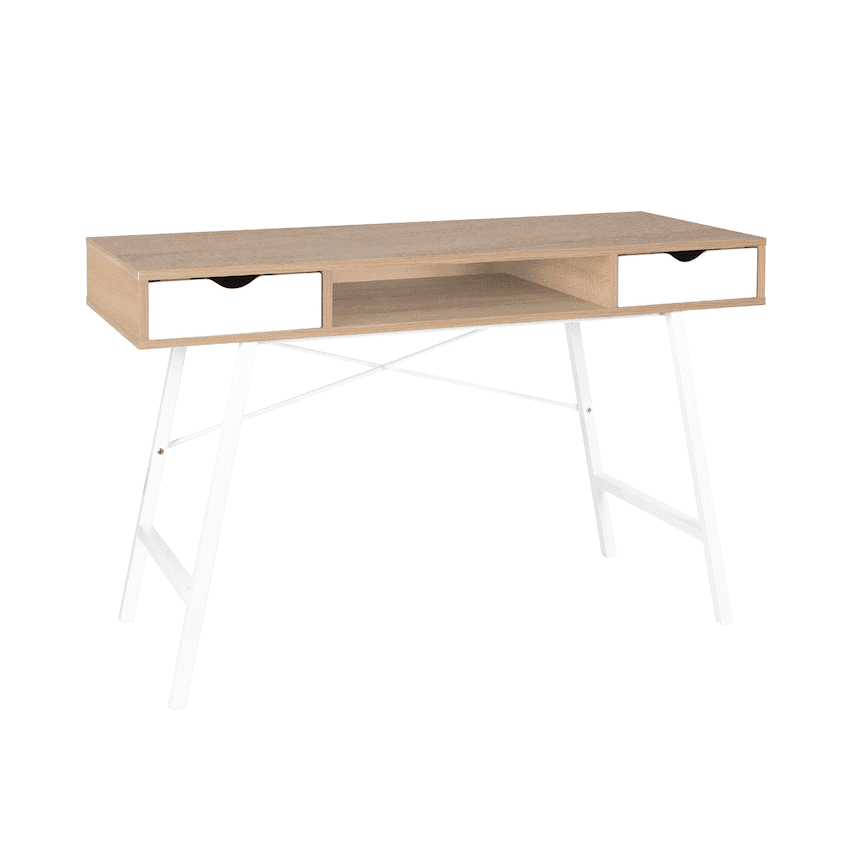 Everfurn Rain Work Desk - Study Desk with Two Drawers, Steel Frame, Adjustable Feet 2