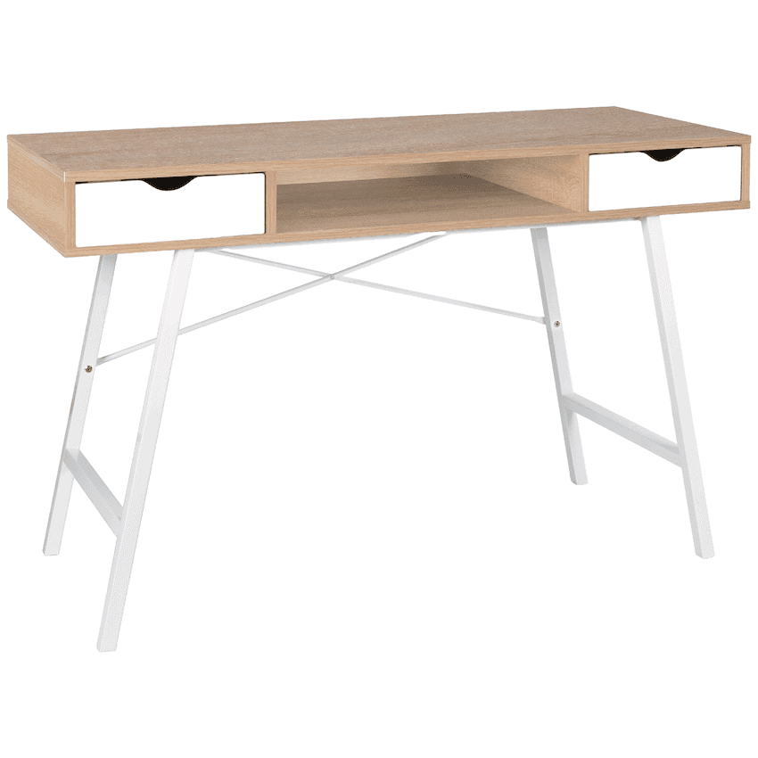 Everfurn Rain Work Desk - Study Desk with Two Drawers, Steel Frame, Adjustable Feet 4