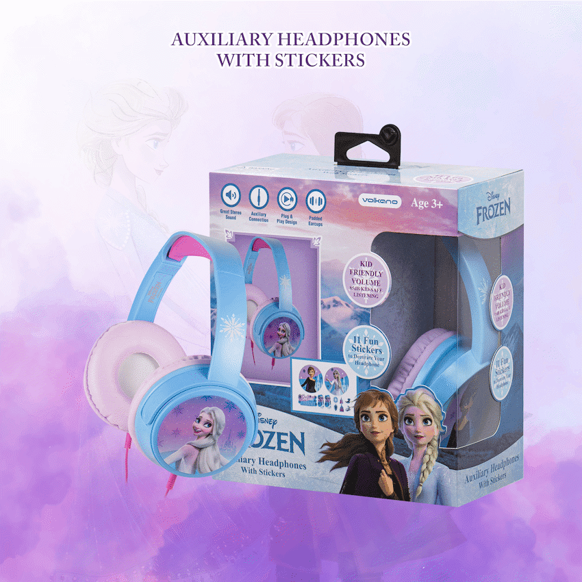 Disney Frozen Auxiliary headphones with 11 Stickers 7