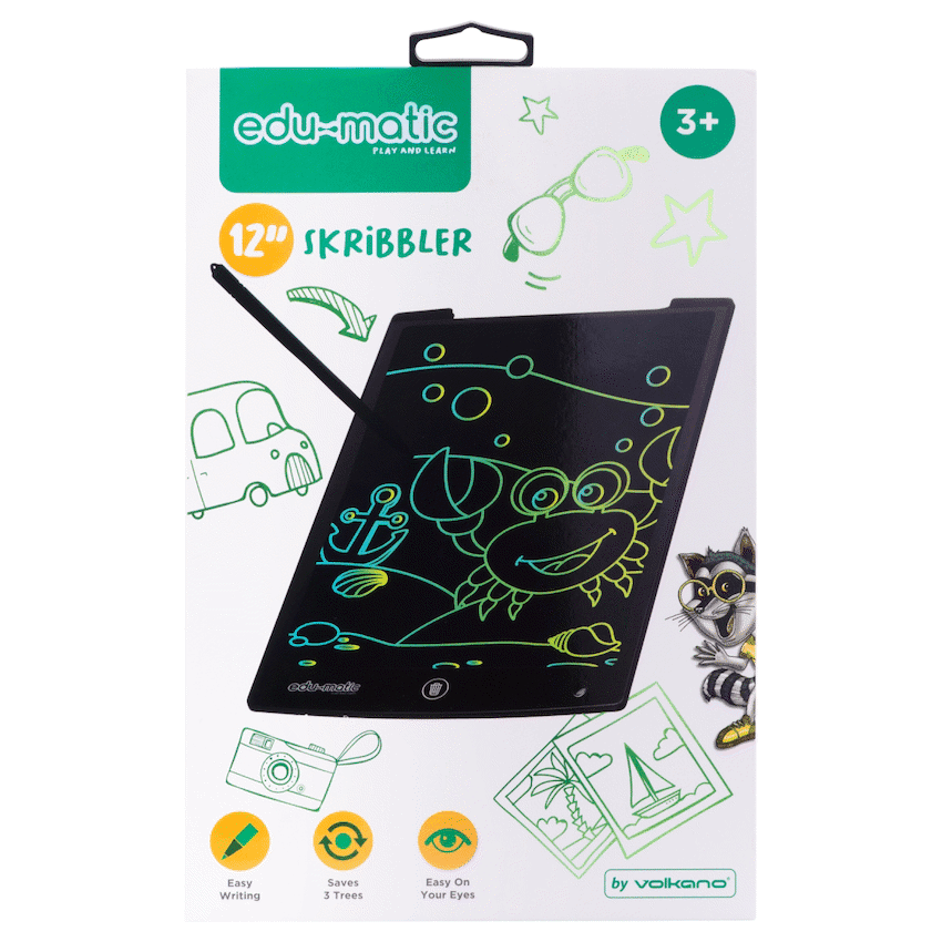 Edu-Matic Skribbler - 12in LCD Writing Tablet with 1 Delete Button 2