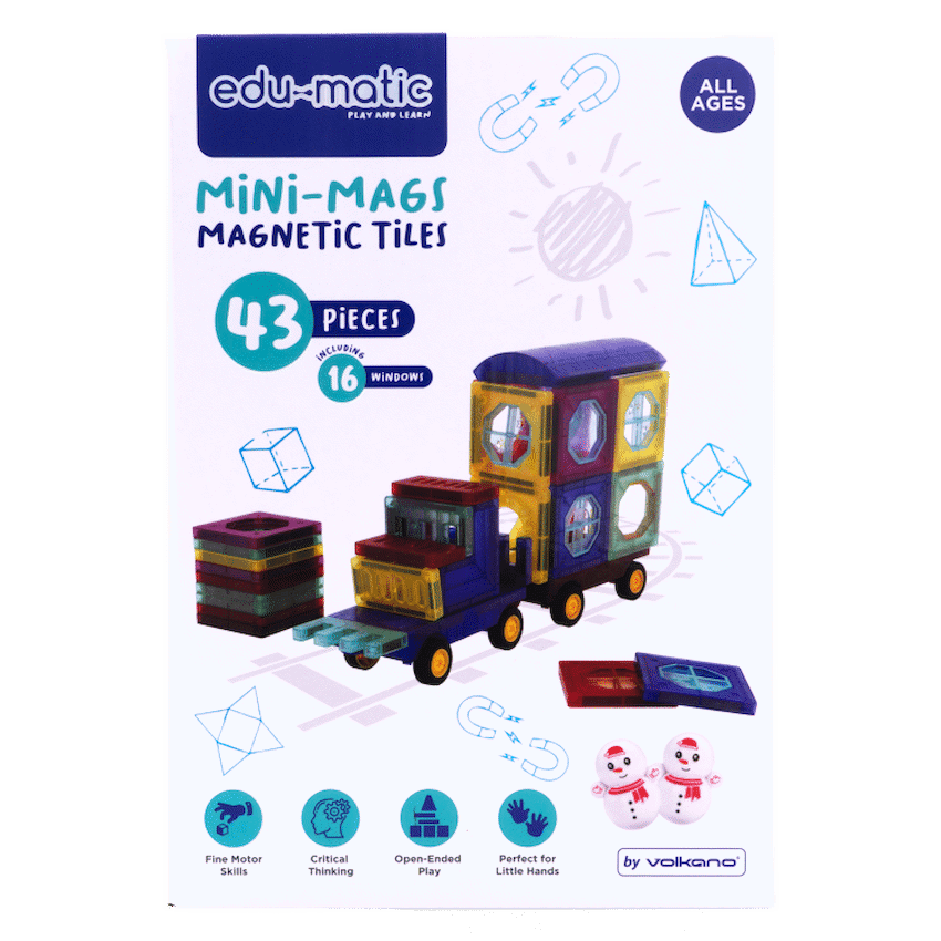 43 Magnetic Tiles with Windows and Car Parts 2