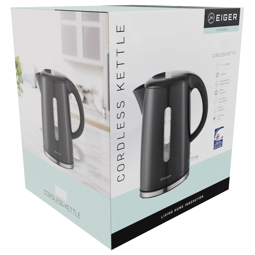 EIGER VITA 1.7L PLASTIC KETTLE BLACK 2
