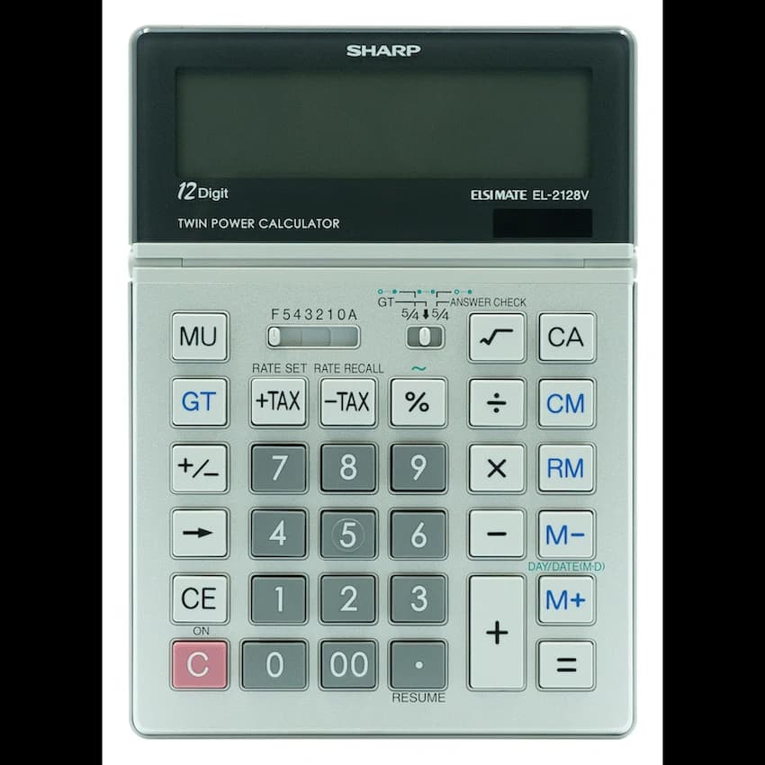 Sharp El2128V Semi-Desk Calculator 1