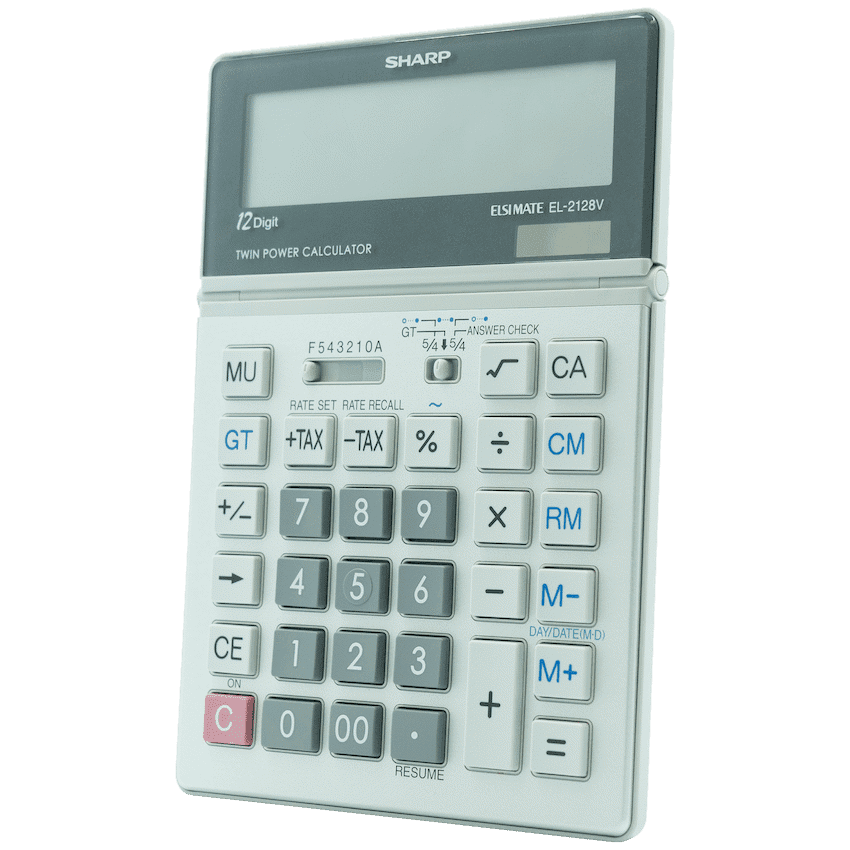 Sharp El2128V Semi-Desk Calculator 2