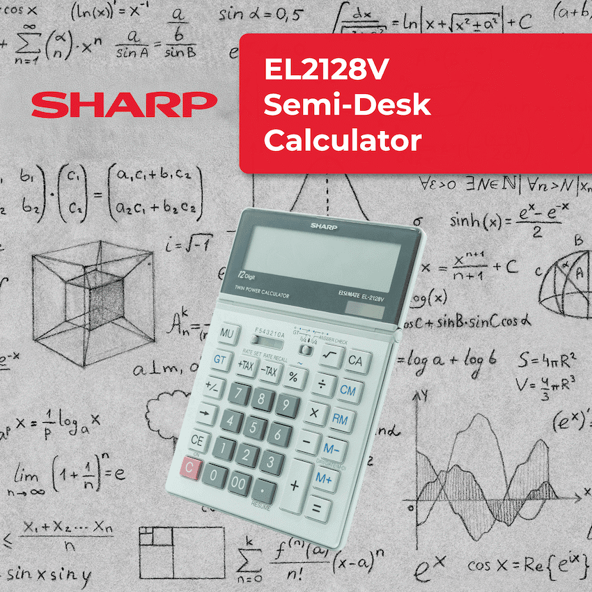 Sharp El2128V Semi-Desk Calculator 4