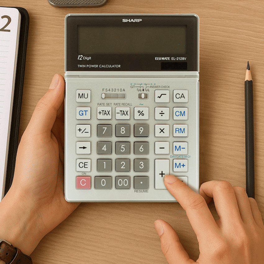 Sharp El2128V Semi-Desk Calculator 6