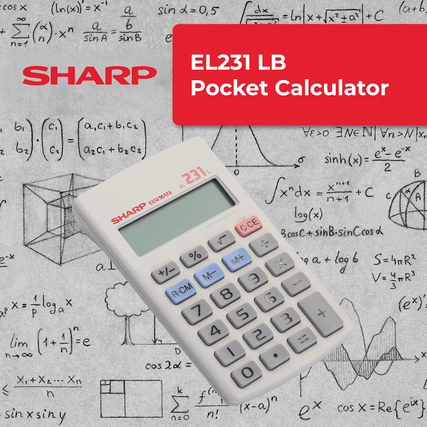 Sharp EL231 LB Pocket Calculator 5