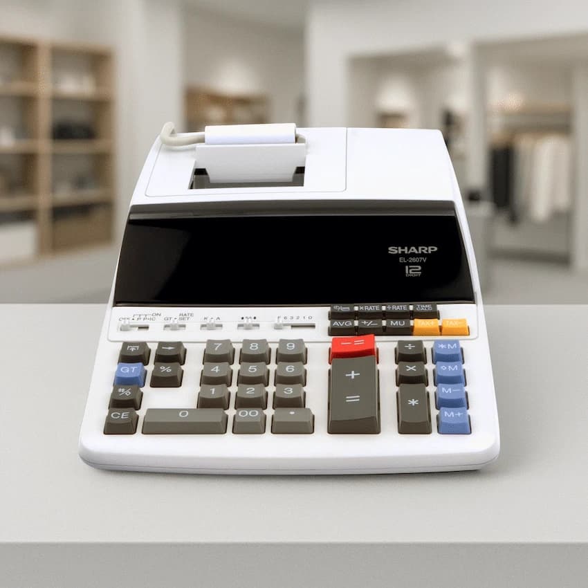 Sharp EL-2607V Premium Fast Printer Calculator AC Powered 6