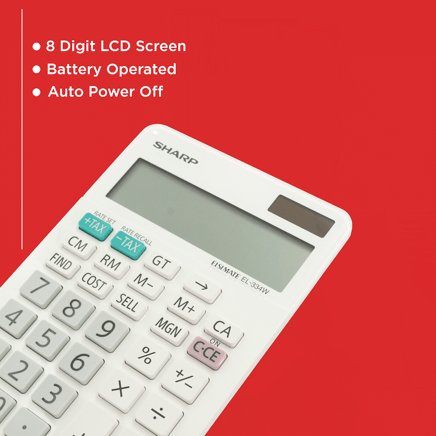 Sharp ElsiMate EL334WB - 12 Digit Desk Calculator 2