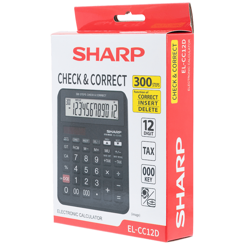 Sharp EL-CC12D Desk Calculator - CheckCorrect Tax 8