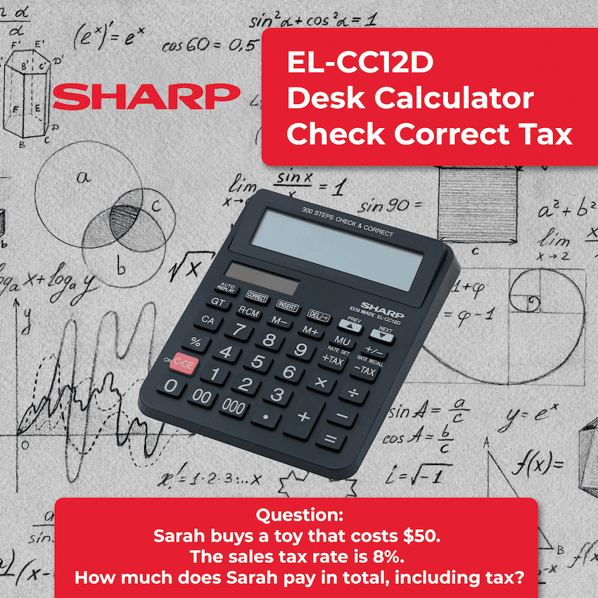 Sharp EL-CC12D Desk Calculator - CheckCorrect Tax 13