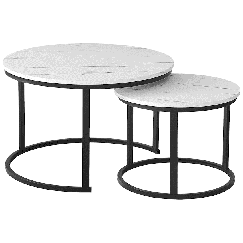 Everfurn Indus Nesting Coffee Table - White (2 Piece)