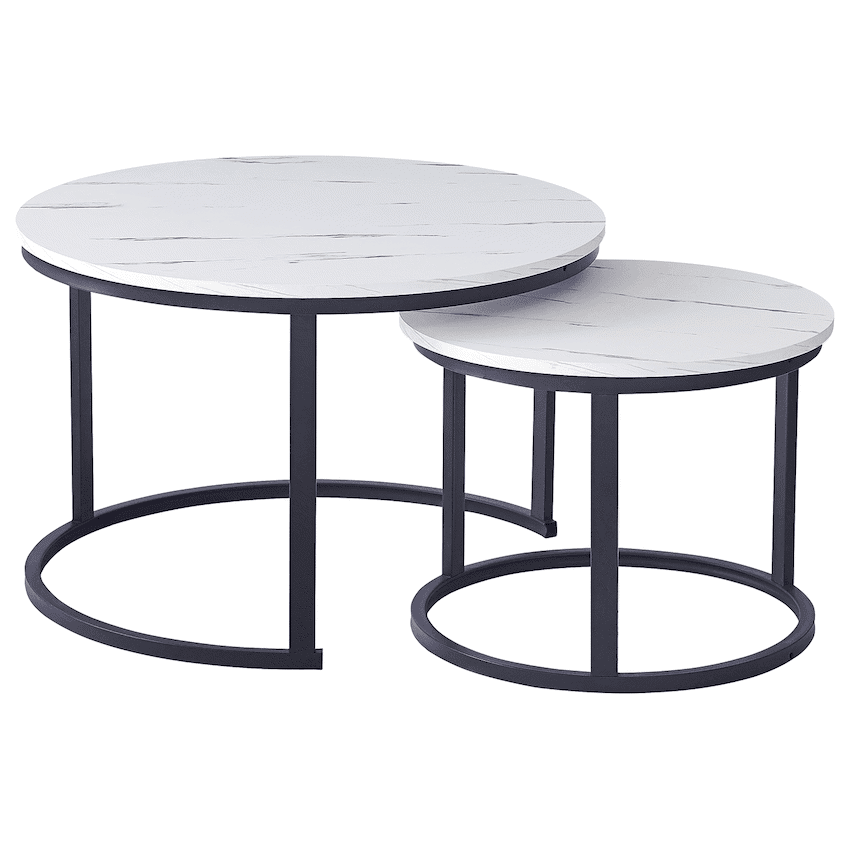 Everfurn Indus Nesting Coffee Table - White (2 Piece) 2