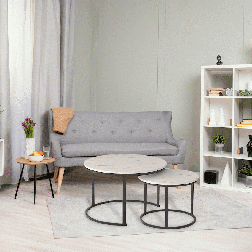 Everfurn Indus Nesting Coffee Table - White (2 Piece) 3