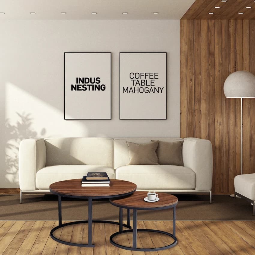 Everfurn Indus Nesting Coffee Table - Mahogany 2-Piece 7