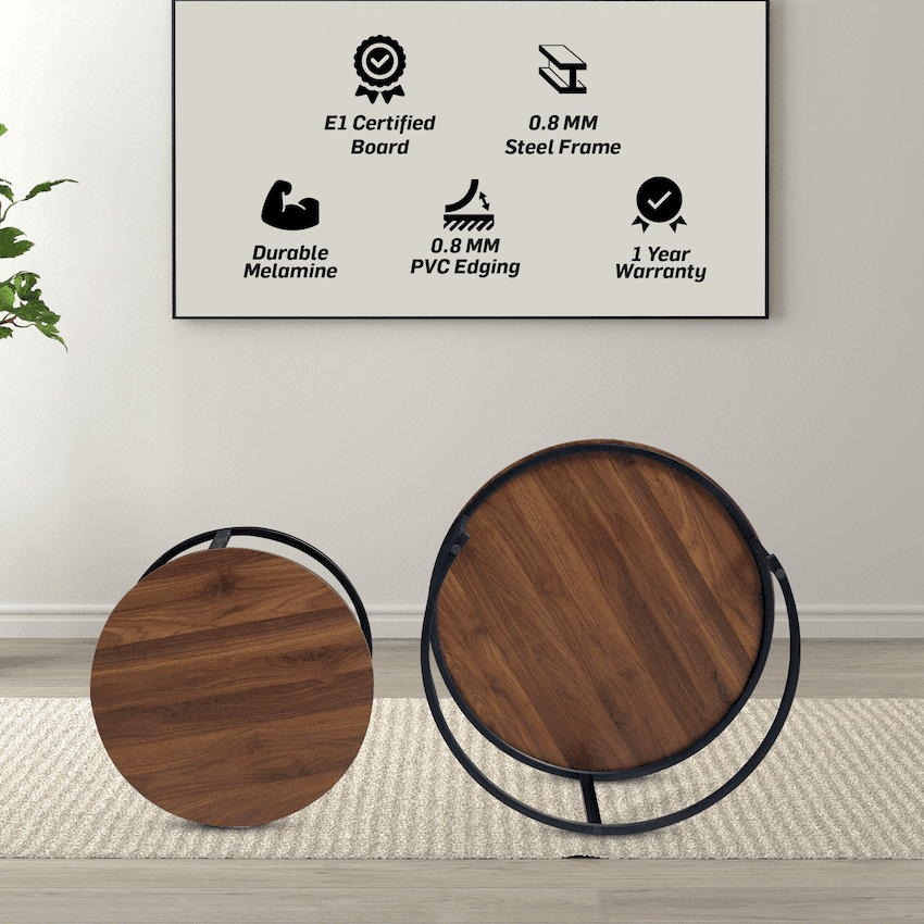 Everfurn Indus Nesting Coffee Table - Mahogany 2-Piece 5