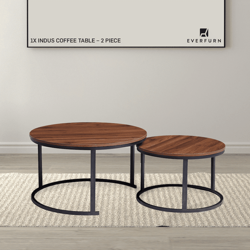 Everfurn Indus Nesting Coffee Table - Mahogany 2-Piece 6
