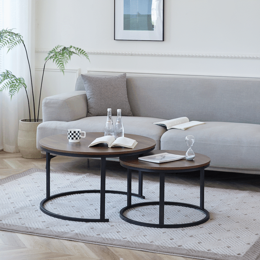 Everfurn Indus Nesting Coffee Table - Mahogany 2-Piece 11