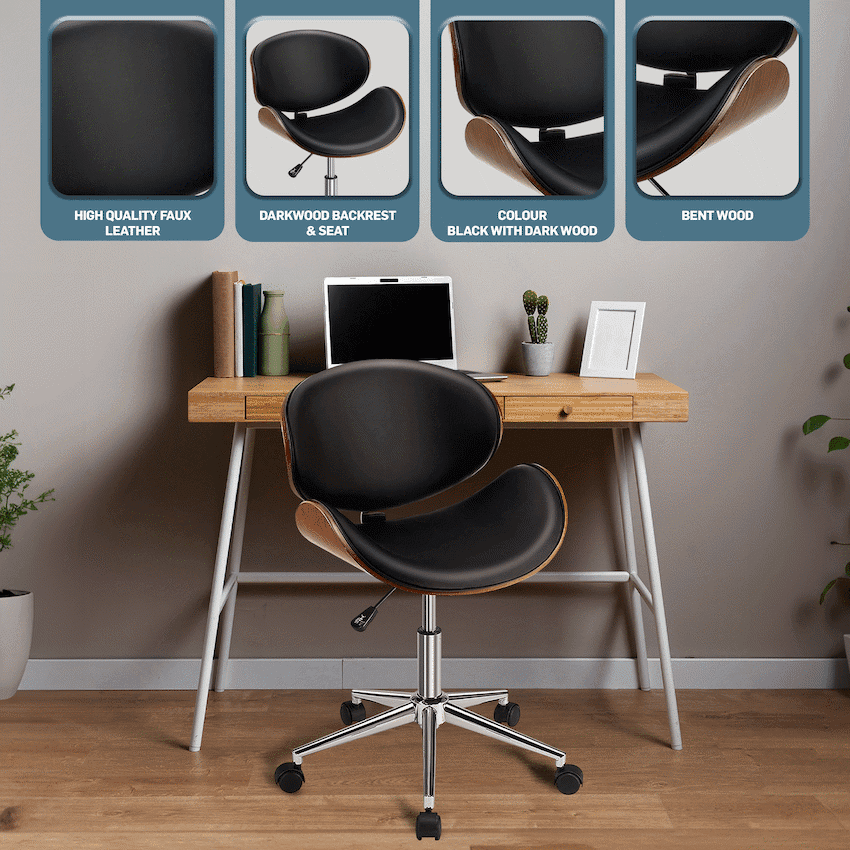 Amos Mid Back Office Chair - Black 7