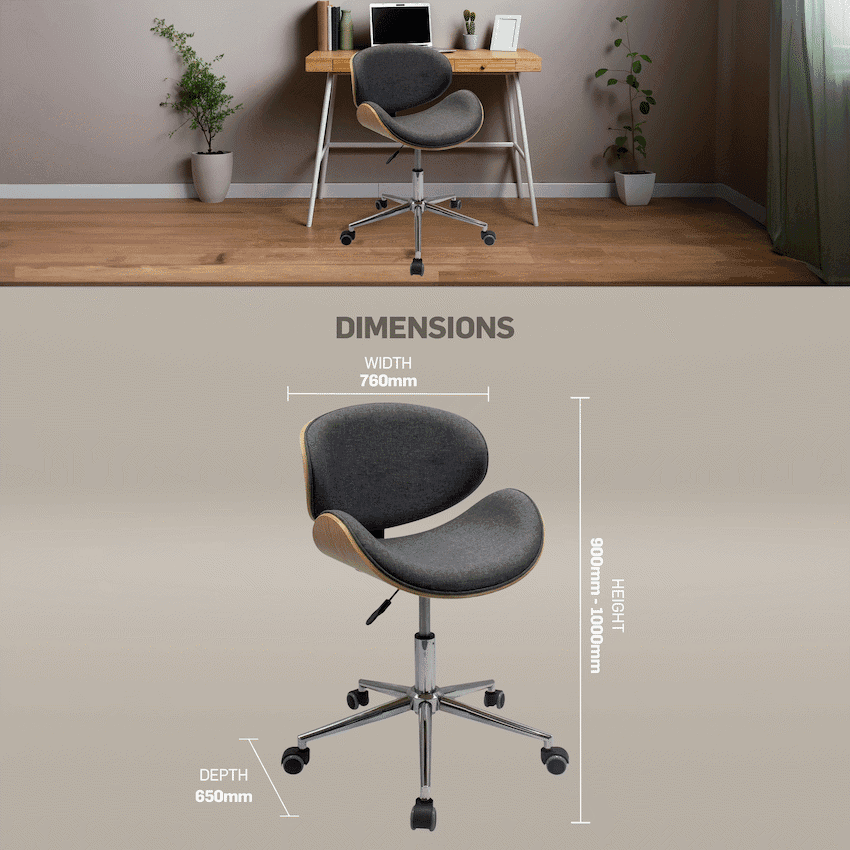 Amos Mid Back Office Chair - Grey 8