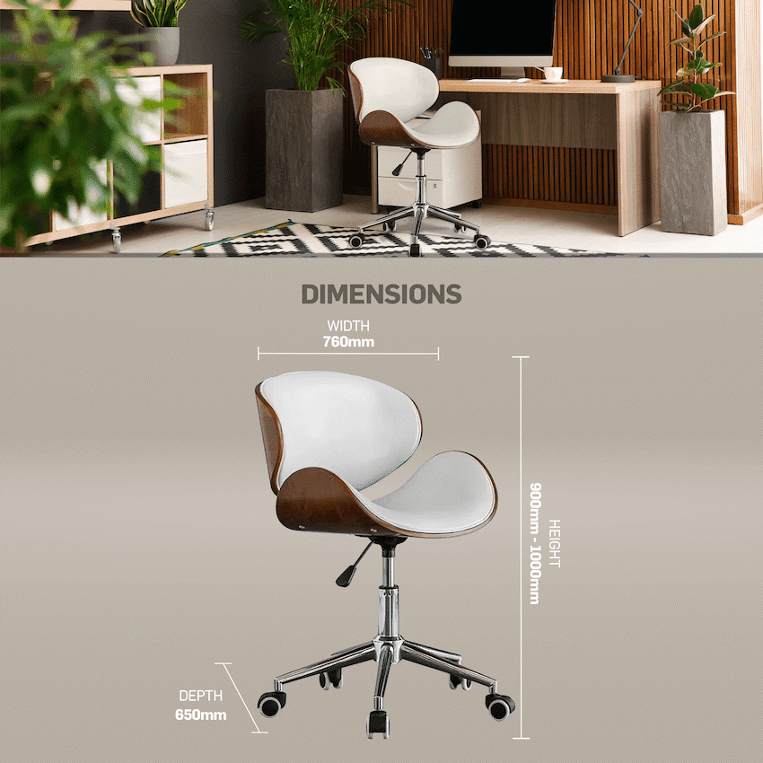 Amos Mid Back Office Chair - White 8