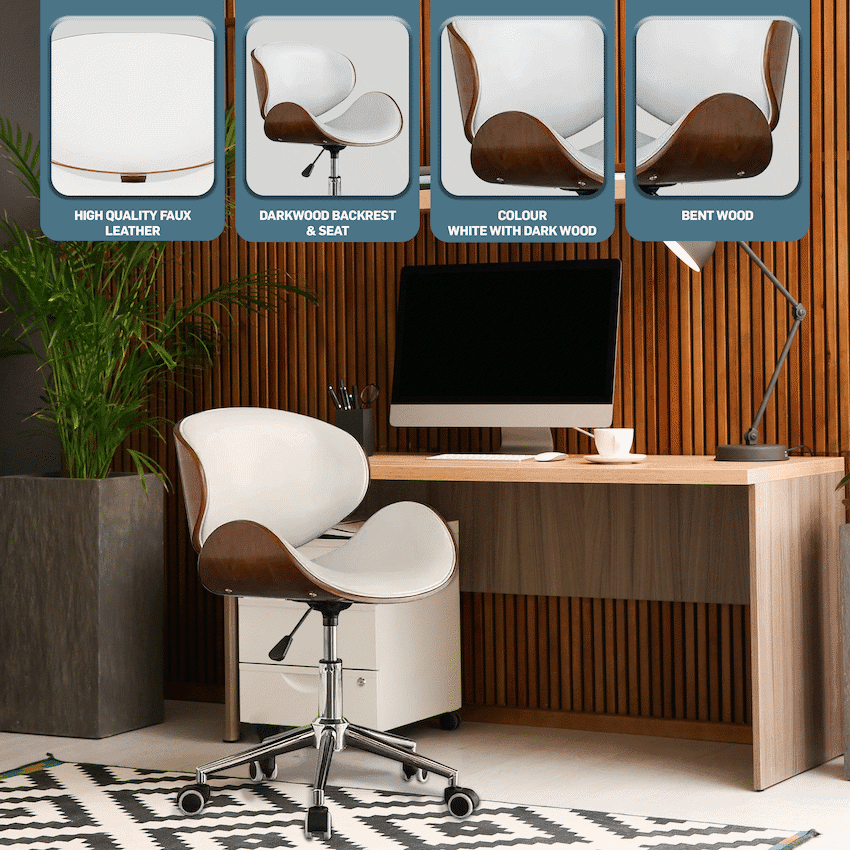 Amos Mid Back Office Chair - White 11