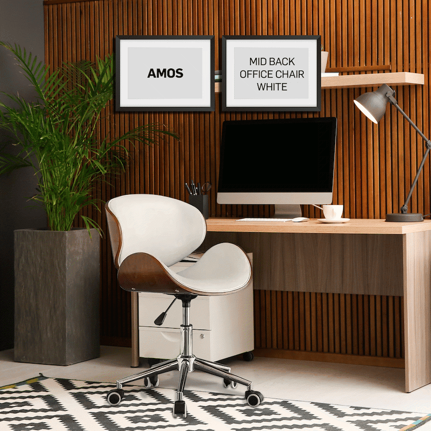 Amos Mid Back Office Chair - White 12