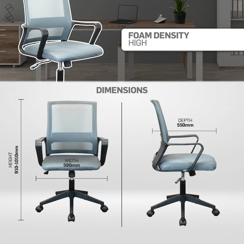 Everfurn Marine Mid-Back Chair - Grey 3